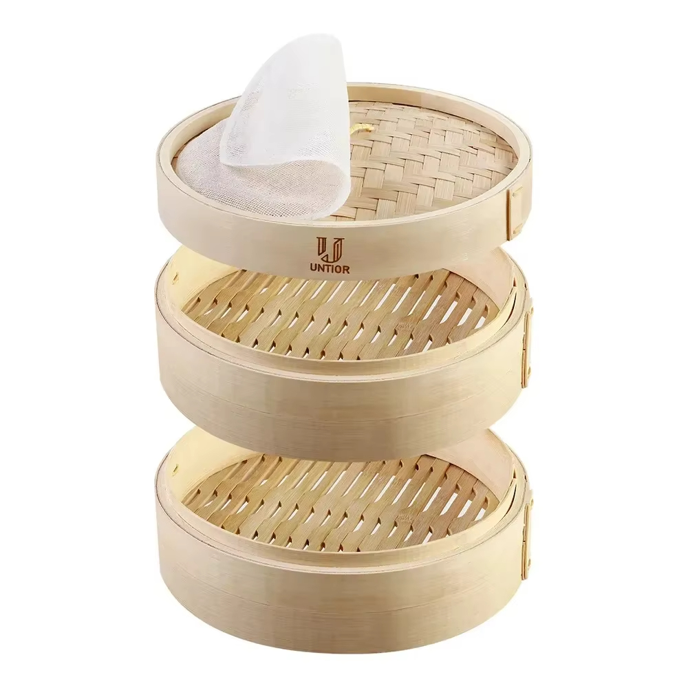 Bao Steamer Bamboo - Pengukus Makanan Bambu 10 Inci dengan
