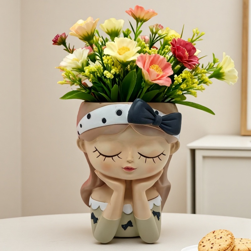 Potsticker Mold - Cetakan silikon pot bunga gadis berbusur