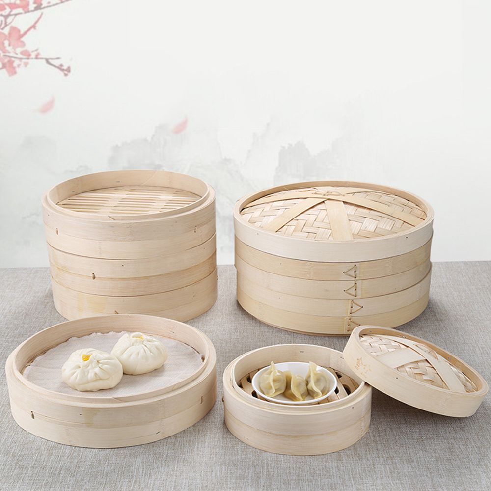 Bao Steamer Bamboo - Pegangan Keranjang Uap Membuat Lezat Roti