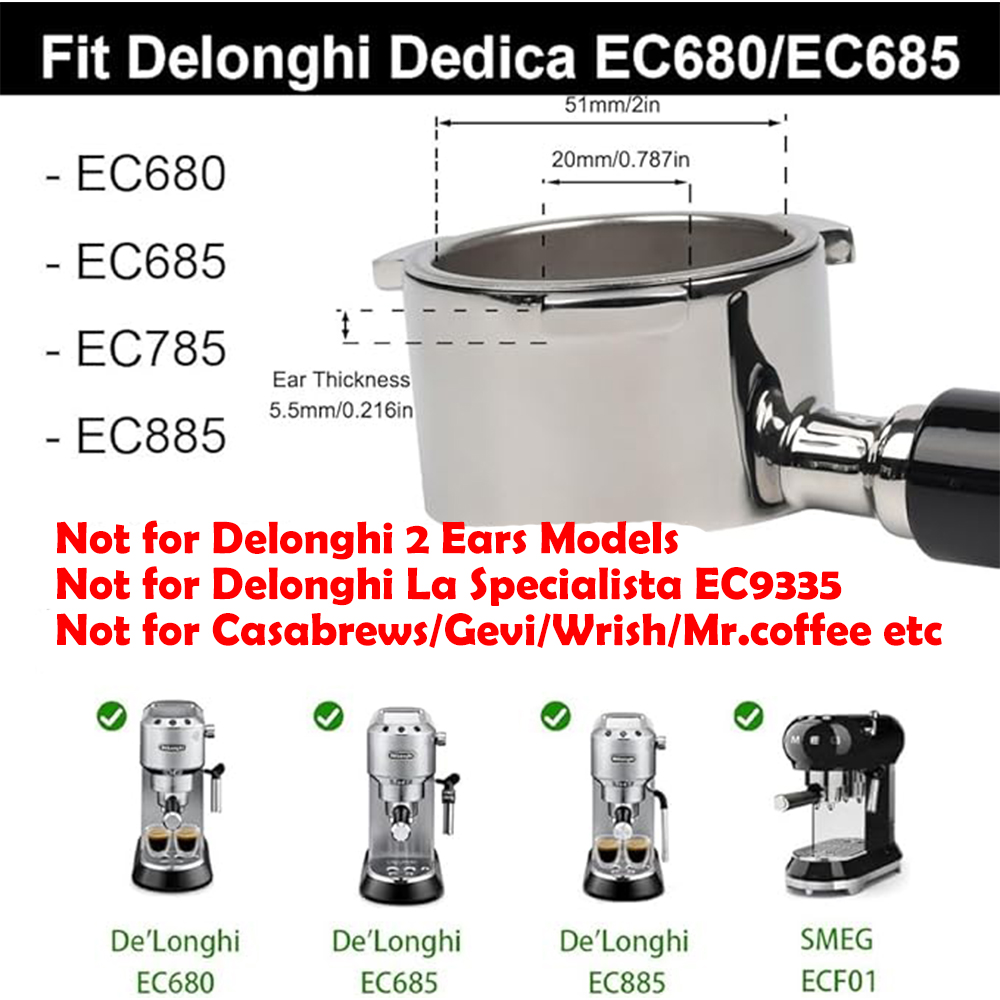 Cerat ganda 51mm kopi Portafil - Delonghi Espresso Magnifica ulasan dan harga
