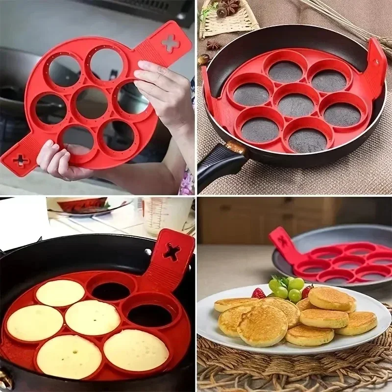 Silikon 7 lubang lingkaran pen - Egg Waffle Pan ulasan dan harga